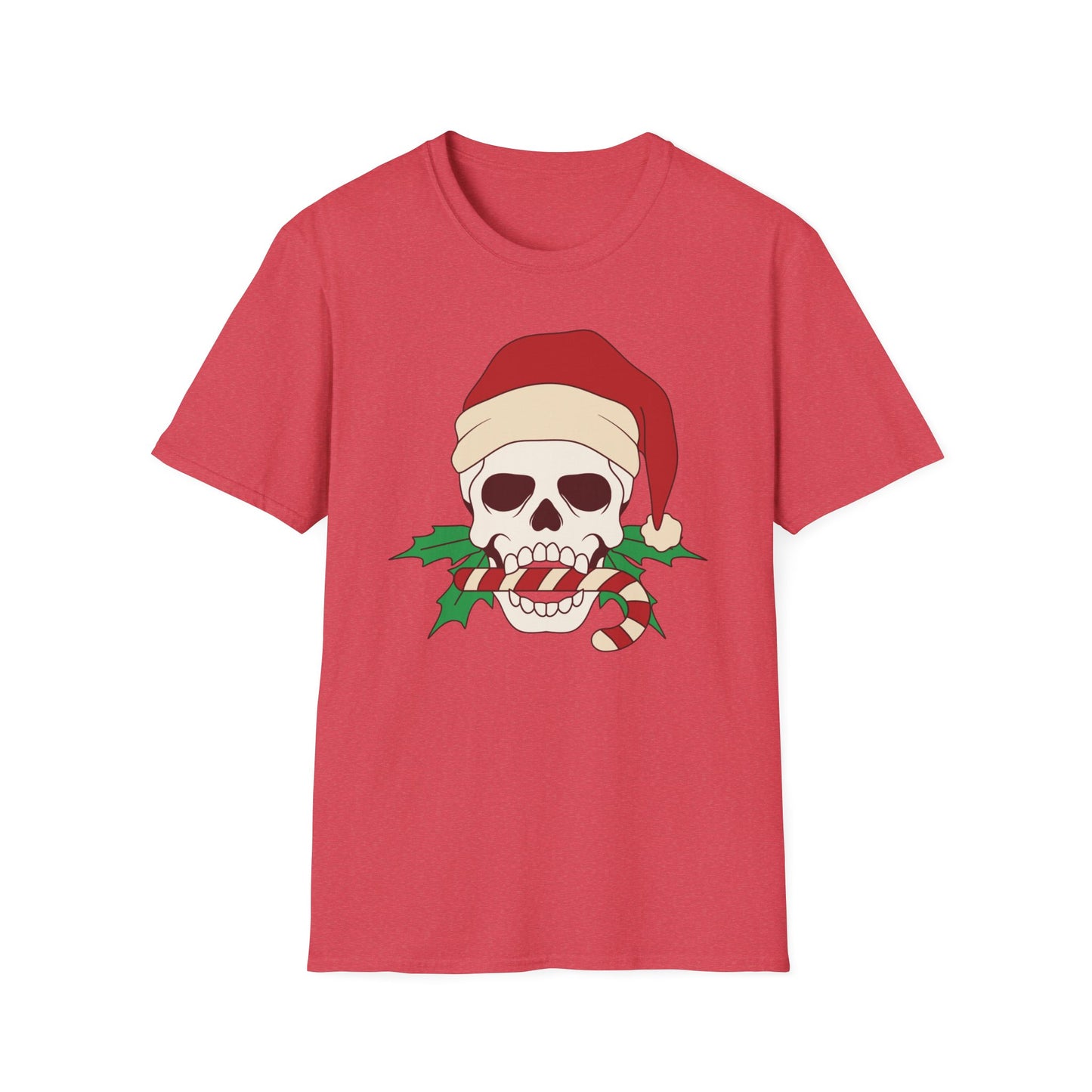 Candy Cane Skull Hat T-Shirt