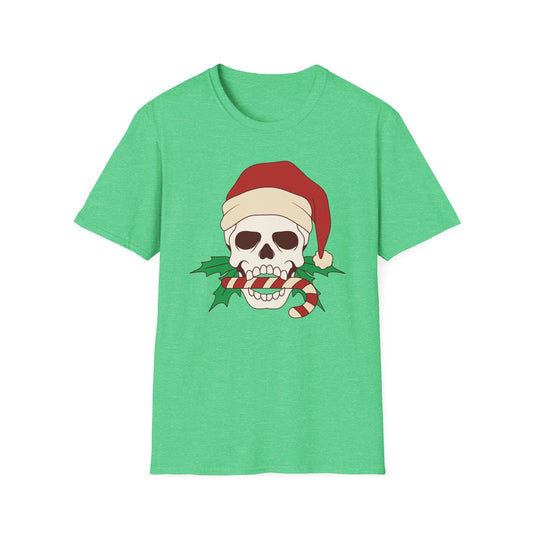 Candy Cane Skull Hat T-Shirt